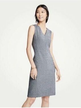 NWT Ann Taylor Houndstooth Sheath Dress Knee Length Classic Office Size 14